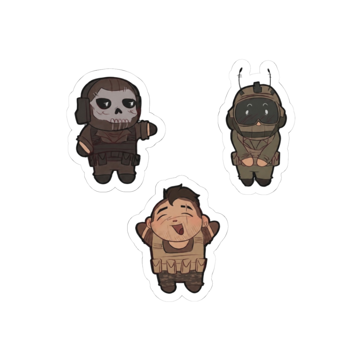 Cute Ghost Roach Soap COD Adorable Call Duty Sticker