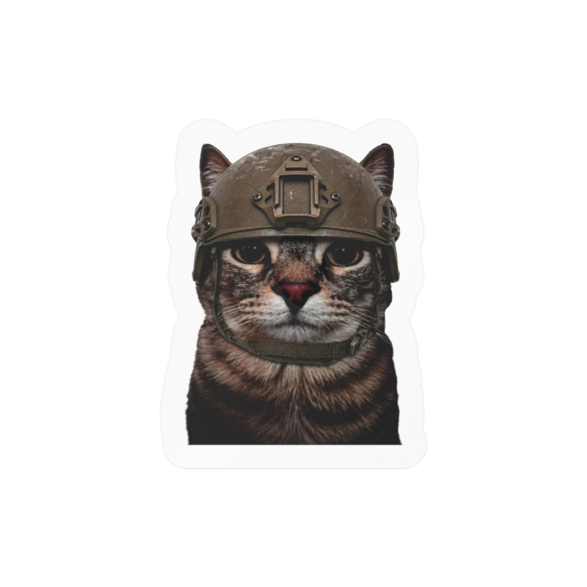 Military Cat Sticker | Funny Tactical Feline Vinyl Decal