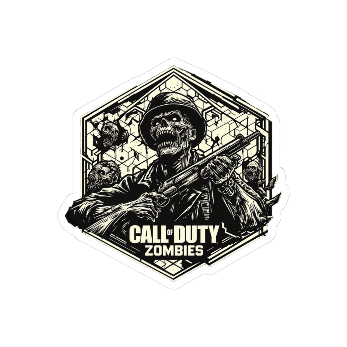 Modern Zombies Warfare Hex Gamer Sticker