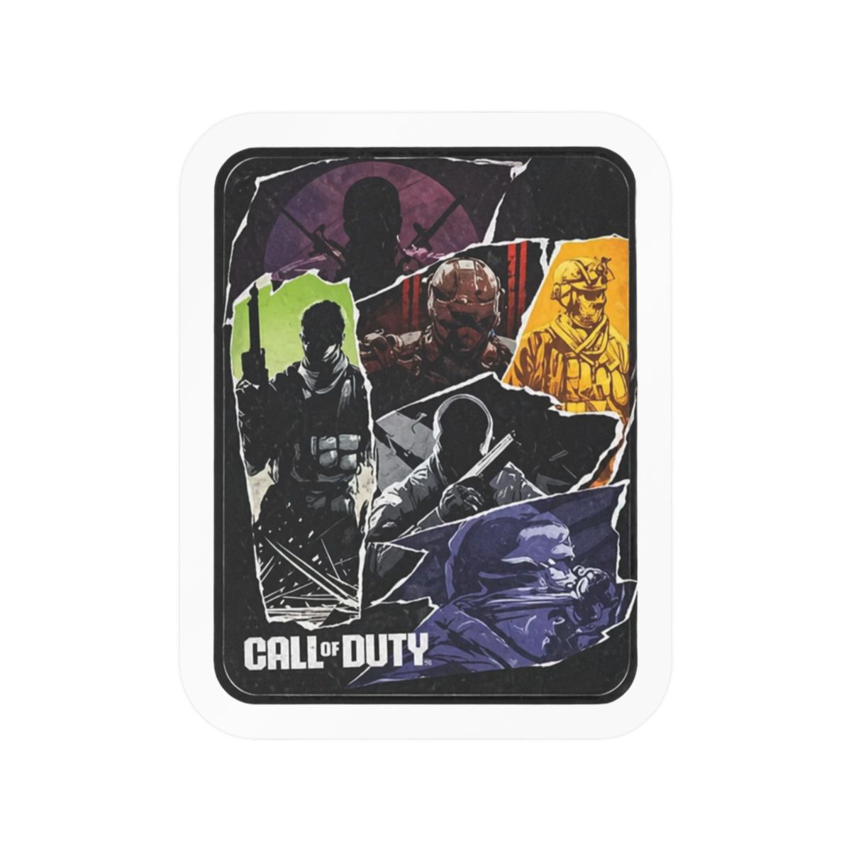 Call of Duty Collage Adhesive Vinyl Decal - Call of Duty Gaming Sticker for Car, Window, Water Bottle or Laptop