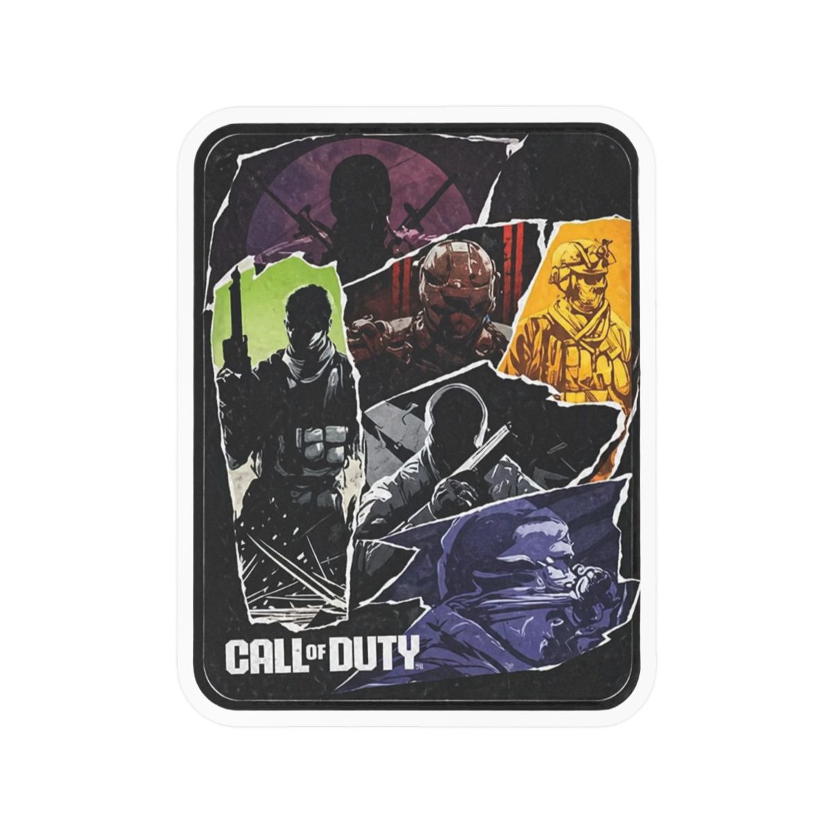 Call of Duty Collage Adhesive Vinyl Decal - Call of Duty Gaming Sticker for Car, Window, Water Bottle or Laptop